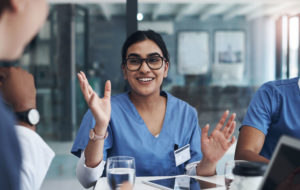 Shot of a group of nurses having a meeting