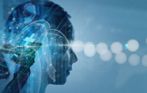 Double exposure of Medical technology concept working for Remote medicine and Electronic medical record with female doctor