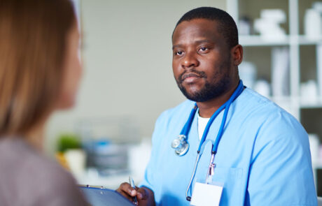 Serious doctor