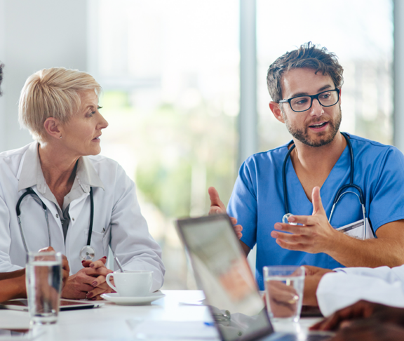 Shot of a team of doctors having a meeting in a hospital